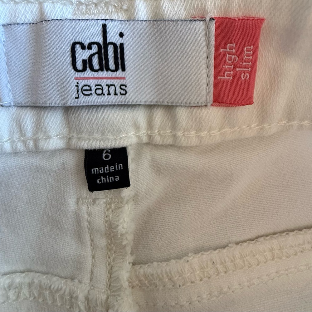 CAbi White Distressed Straight-Leg Jeans - Picture 7 of 8
